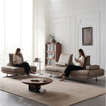 Stylish Pine Frame Sofa with Cotton-Ramie Upholstery, Comfortable Foam Cushions, and Sleek Metal Base - Modern Living Room Furniture flsd-5180