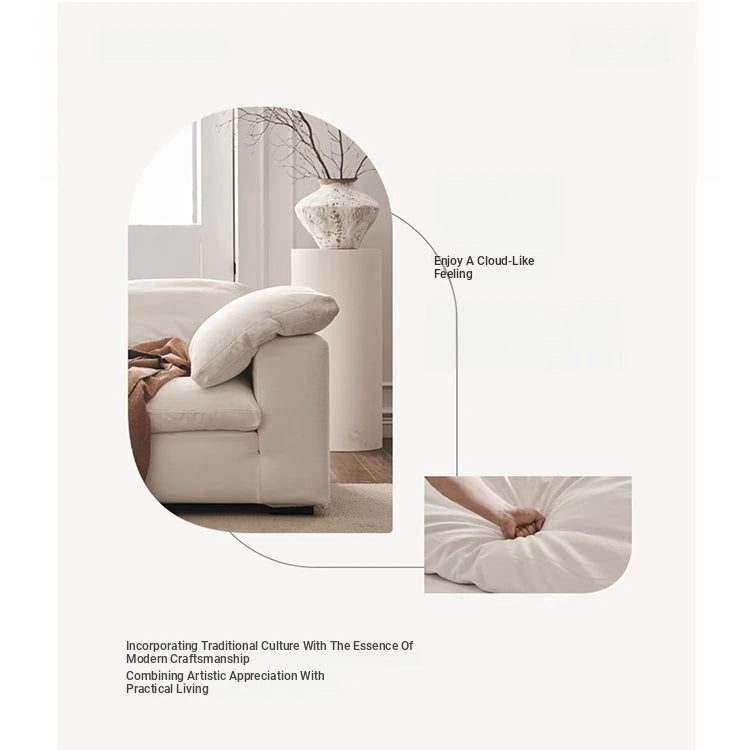 Luxurious Pine Sofa with Cotton-Ramie Upholstery and Plush Goose Down Feather Filling - Perfect for Modern Living Rooms! flsd-5181