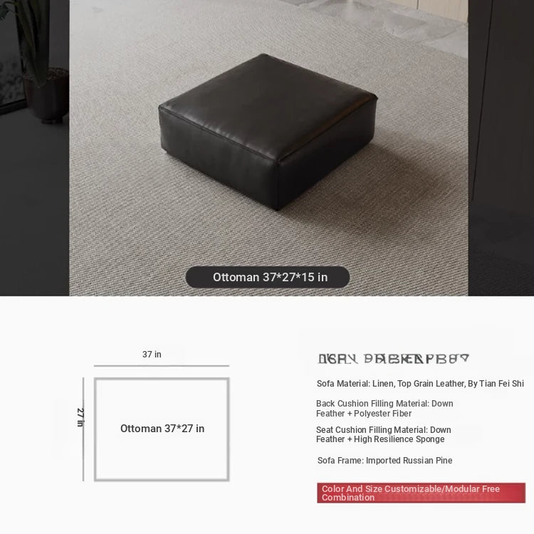 Luxurious Modular Sofa in Cowhide Leather – Versatile and Modern Design for Your Living Space flsd-5182