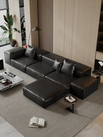 Luxurious Modular Sofa in Cowhide Leather – Versatile and Modern Design for Your Living Space flsd-5182