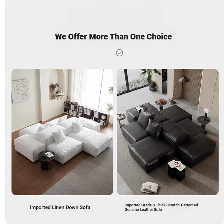 Luxurious Modular Sofa in Cowhide Leather – Versatile and Modern Design for Your Living Space flsd-5182