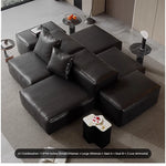 Luxurious Modular Sofa in Cowhide Leather – Versatile and Modern Design for Your Living Space flsd-5182
