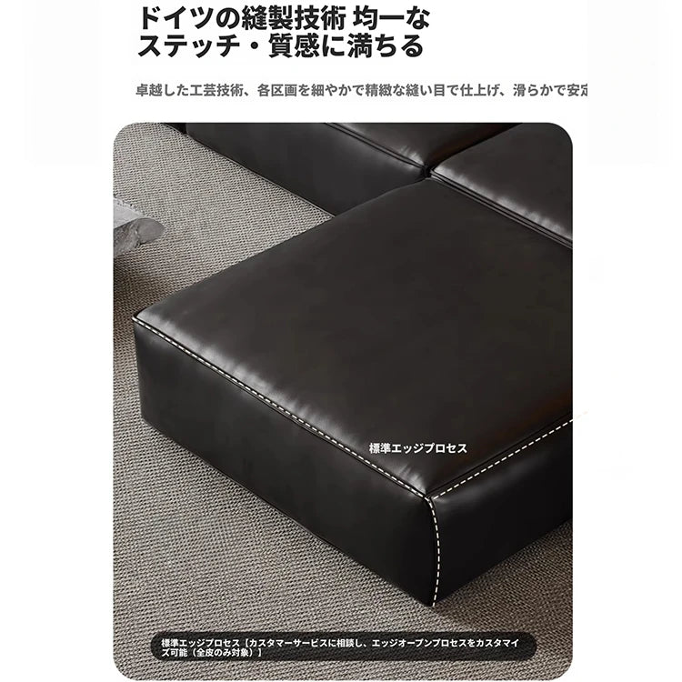 Luxurious Modular Sofa in Cowhide Leather – Versatile and Modern Design for Your Living Space flsd-5182