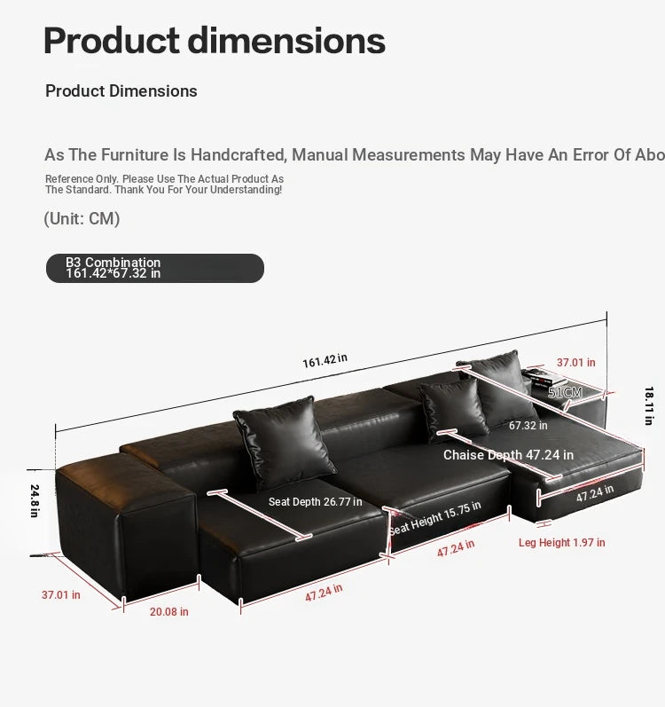 Luxurious Modular Sofa in Cowhide Leather – Versatile and Modern Design for Your Living Space flsd-5182