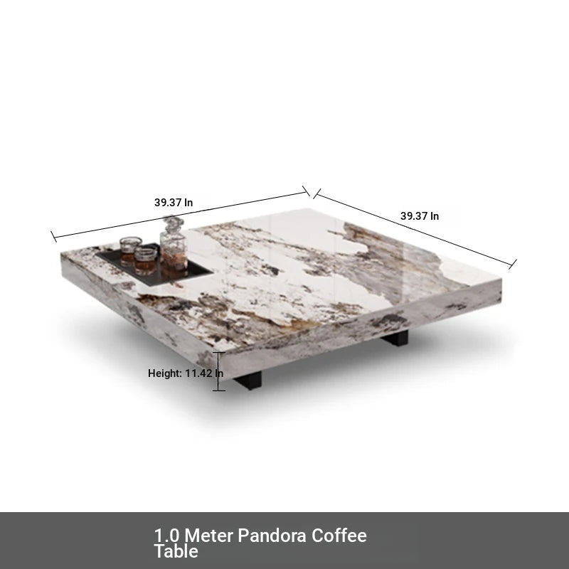 Stylish Marble and Stainless Steel Tea Table - Modern Living Room Centerpiece flsd-5183