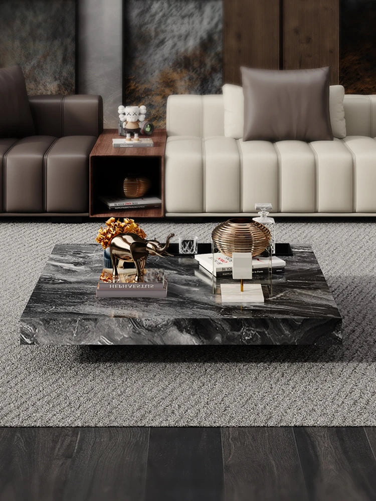 Stylish Marble and Stainless Steel Tea Table - Modern Living Room Centerpiece flsd-5183