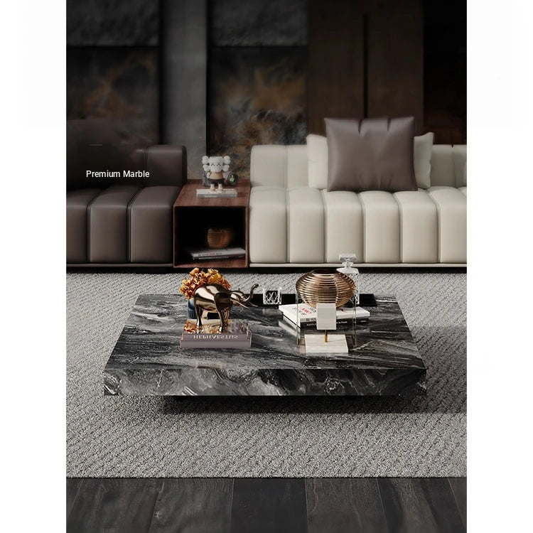 Stylish Marble and Stainless Steel Tea Table - Modern Living Room Centerpiece flsd-5183