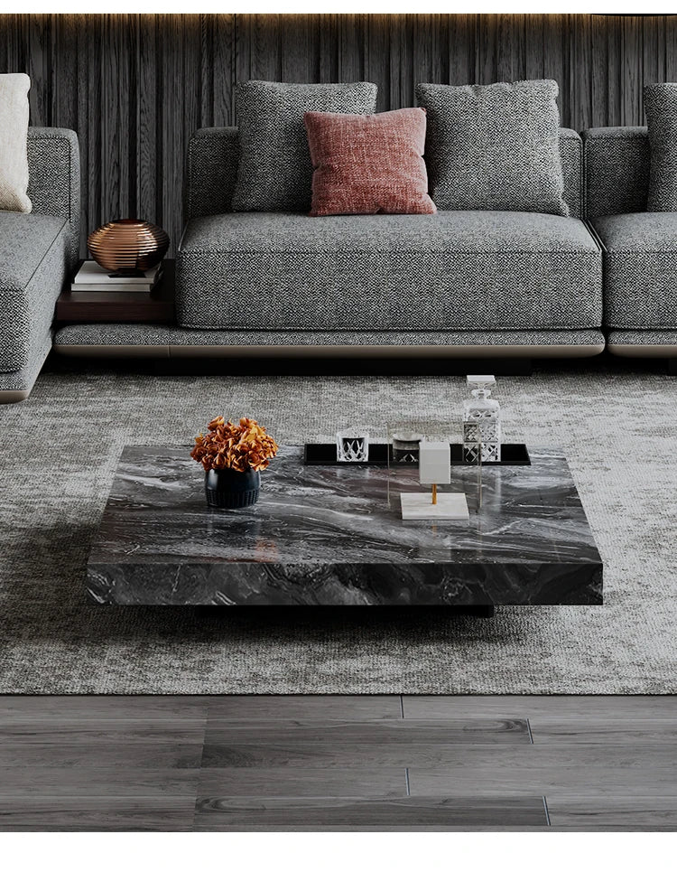 Stylish Marble and Stainless Steel Tea Table - Modern Living Room Centerpiece flsd-5183