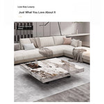 Stylish Marble and Stainless Steel Tea Table - Modern Living Room Centerpiece flsd-5183