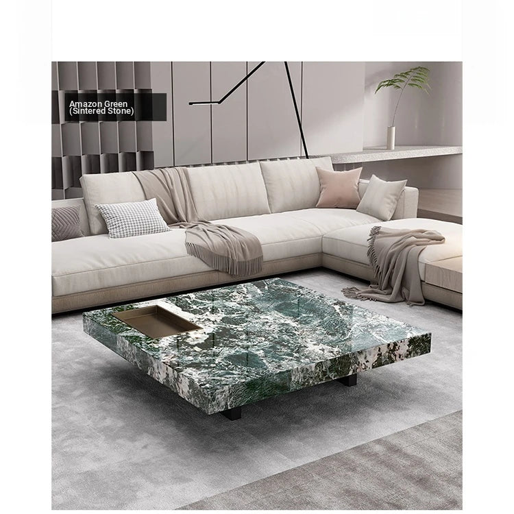 Stylish Marble and Stainless Steel Tea Table - Modern Living Room Centerpiece flsd-5183