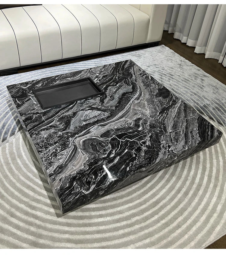 Stylish Marble and Stainless Steel Tea Table - Modern Living Room Centerpiece flsd-5183
