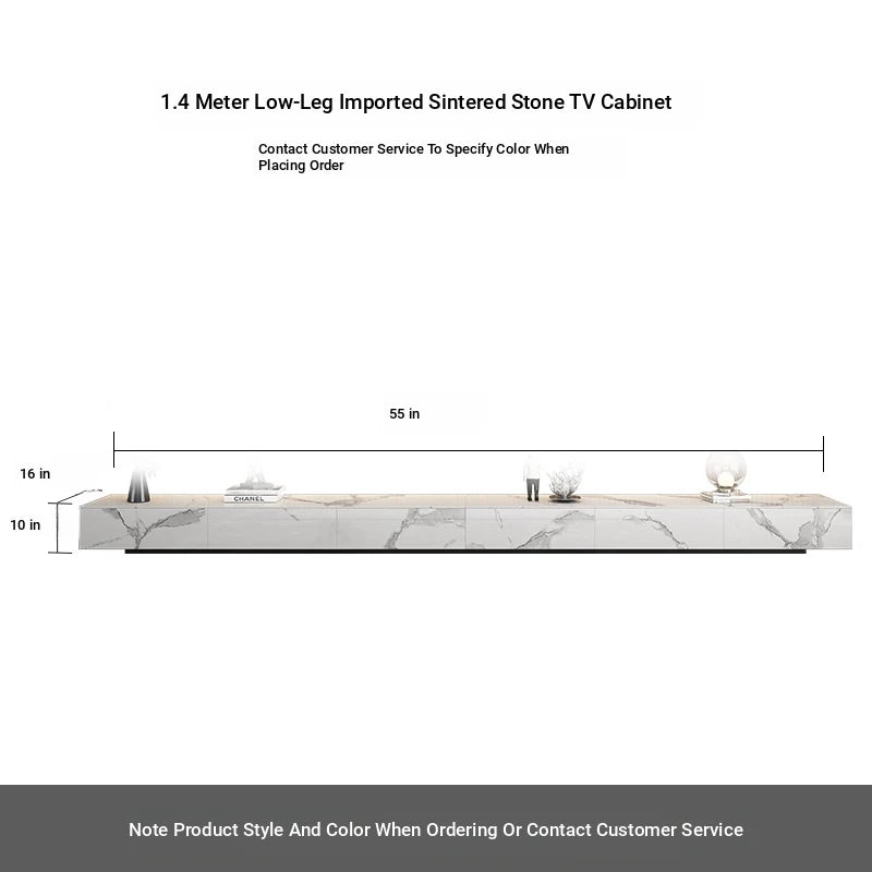 Stylish Modern TV Cabinet with Ceramic Sintered Stone Top, Pine Accents, and Durable Metal Frame - Perfect Home Entertainment Center flsd-5184