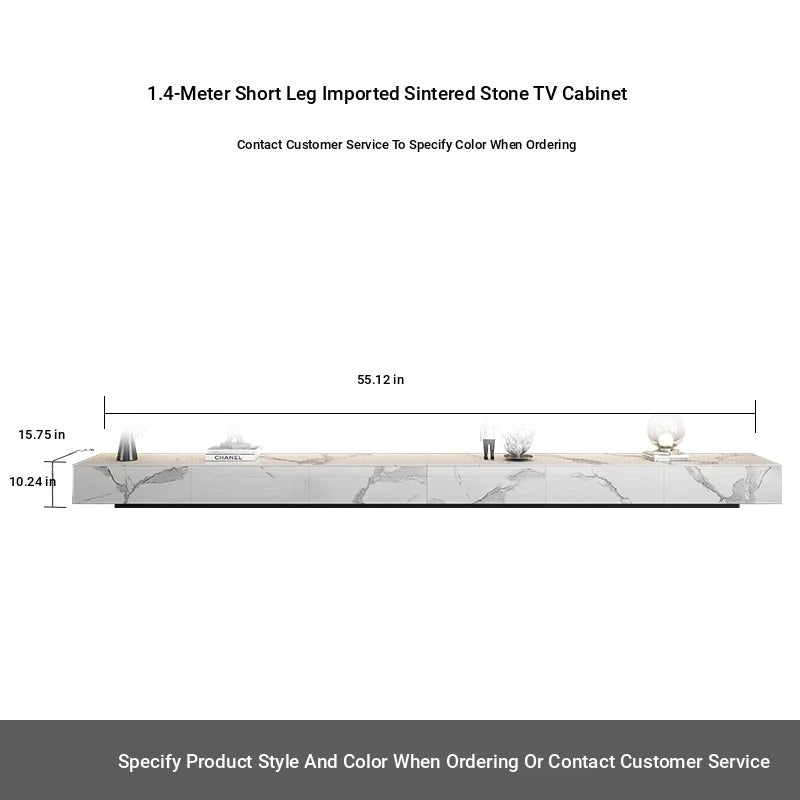 Stylish Modern TV Cabinet with Ceramic Sintered Stone Top, Pine Accents, and Durable Metal Frame - Perfect Home Entertainment Center flsd-5184