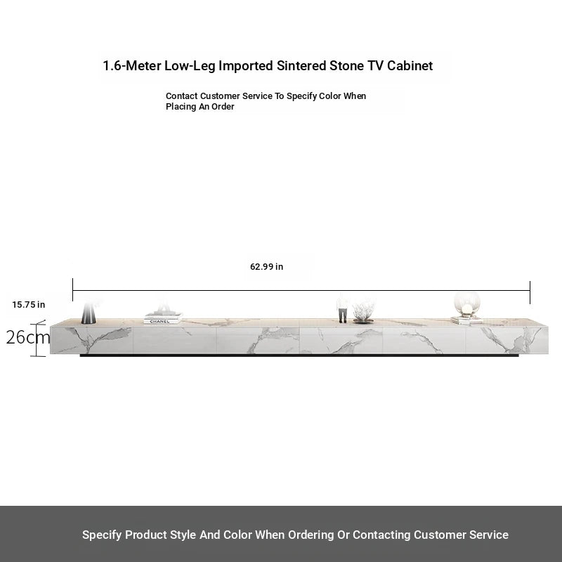 Stylish Modern TV Cabinet with Ceramic Sintered Stone Top, Pine Accents, and Durable Metal Frame - Perfect Home Entertainment Center flsd-5184