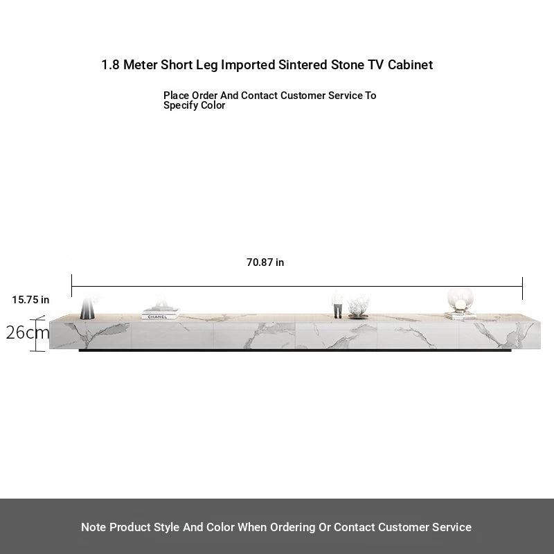 Stylish Modern TV Cabinet with Ceramic Sintered Stone Top, Pine Accents, and Durable Metal Frame - Perfect Home Entertainment Center flsd-5184