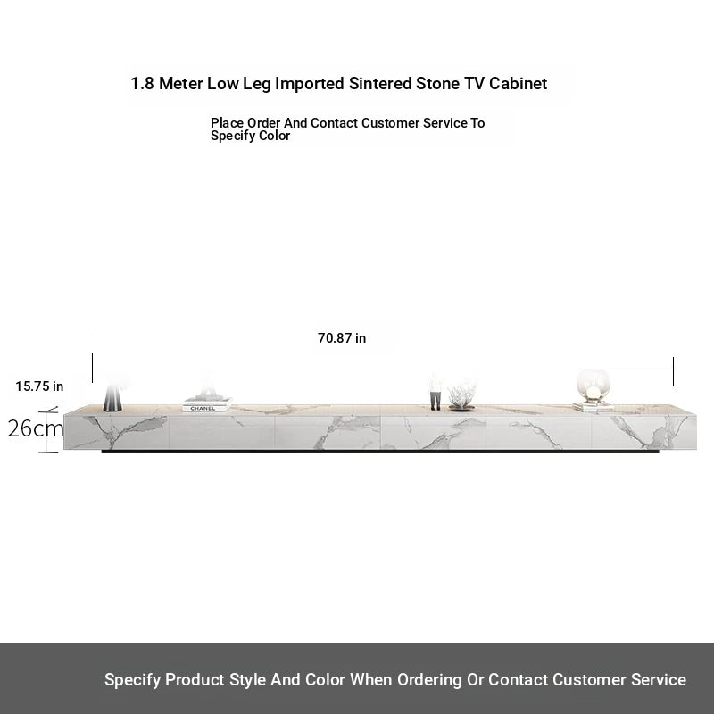 Stylish Modern TV Cabinet with Ceramic Sintered Stone Top, Pine Accents, and Durable Metal Frame - Perfect Home Entertainment Center flsd-5184