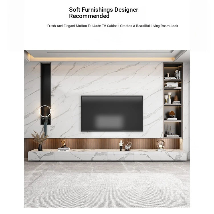 Stylish Modern TV Cabinet with Ceramic Sintered Stone Top, Pine Accents, and Durable Metal Frame - Perfect Home Entertainment Center flsd-5184