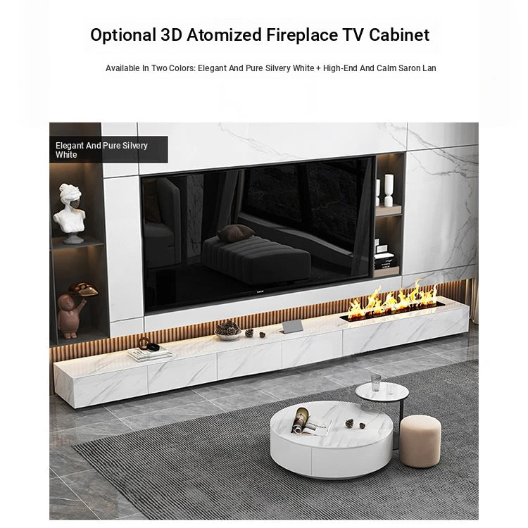 Stylish Modern TV Cabinet with Ceramic Sintered Stone Top, Pine Accents, and Durable Metal Frame - Perfect Home Entertainment Center flsd-5184