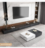 Stylish Modern TV Cabinet with Ceramic Sintered Stone Top, Pine Accents, and Durable Metal Frame - Perfect Home Entertainment Center flsd-5184