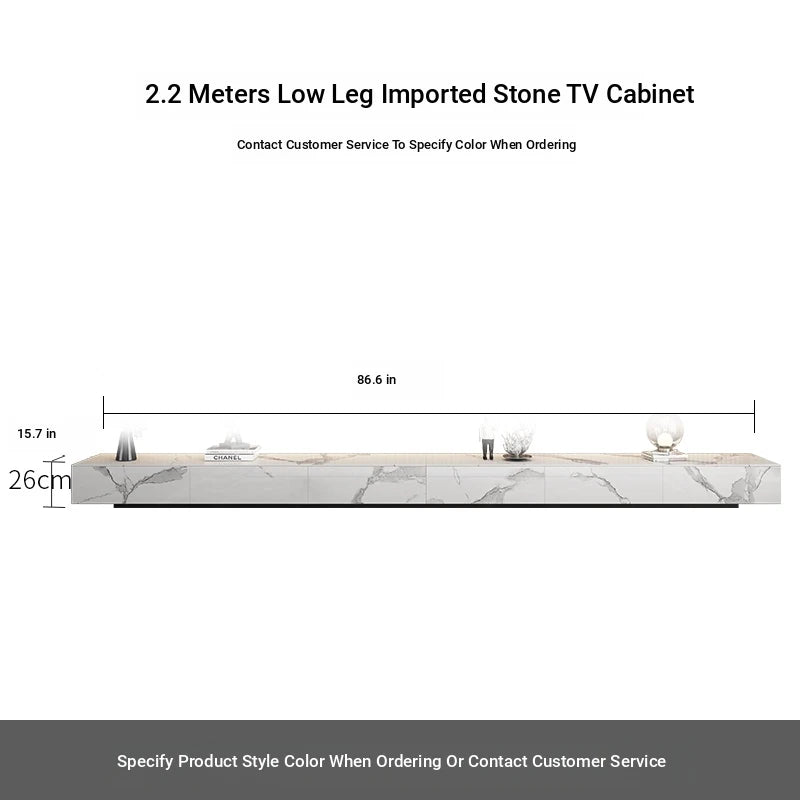 Stylish Modern TV Cabinet with Ceramic Sintered Stone Top, Pine Accents, and Durable Metal Frame - Perfect Home Entertainment Center flsd-5184