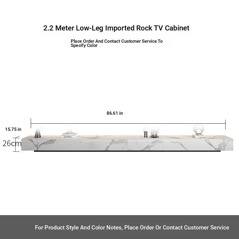 Stylish Modern TV Cabinet with Ceramic Sintered Stone Top, Pine Accents, and Durable Metal Frame - Perfect Home Entertainment Center flsd-5184
