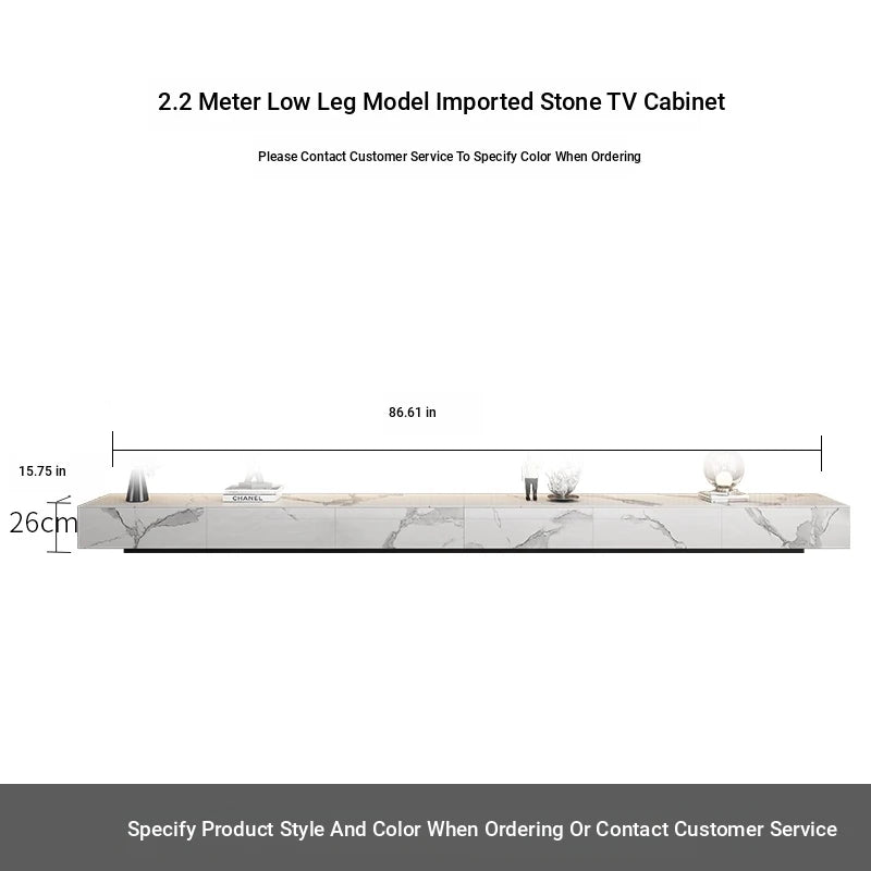Stylish Modern TV Cabinet with Ceramic Sintered Stone Top, Pine Accents, and Durable Metal Frame - Perfect Home Entertainment Center flsd-5184