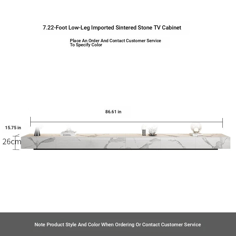 Stylish Modern TV Cabinet with Ceramic Sintered Stone Top, Pine Accents, and Durable Metal Frame - Perfect Home Entertainment Center flsd-5184