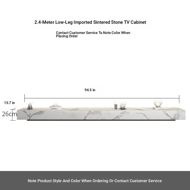 Stylish Modern TV Cabinet with Ceramic Sintered Stone Top, Pine Accents, and Durable Metal Frame - Perfect Home Entertainment Center flsd-5184