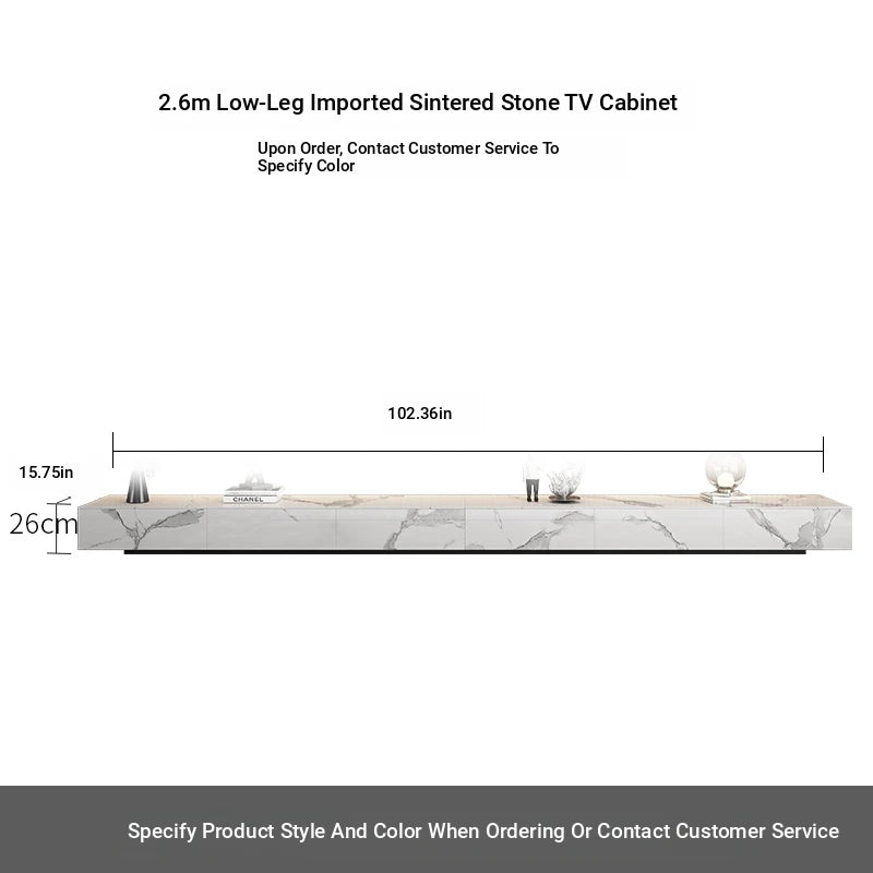 Stylish Modern TV Cabinet with Ceramic Sintered Stone Top, Pine Accents, and Durable Metal Frame - Perfect Home Entertainment Center flsd-5184