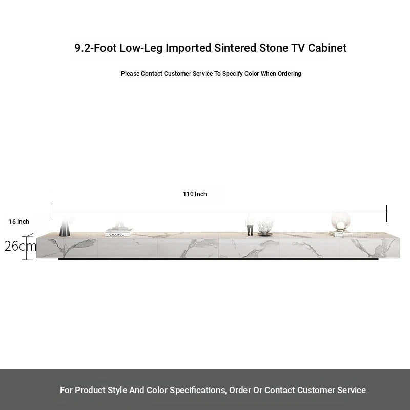 Stylish Modern TV Cabinet with Ceramic Sintered Stone Top, Pine Accents, and Durable Metal Frame - Perfect Home Entertainment Center flsd-5184