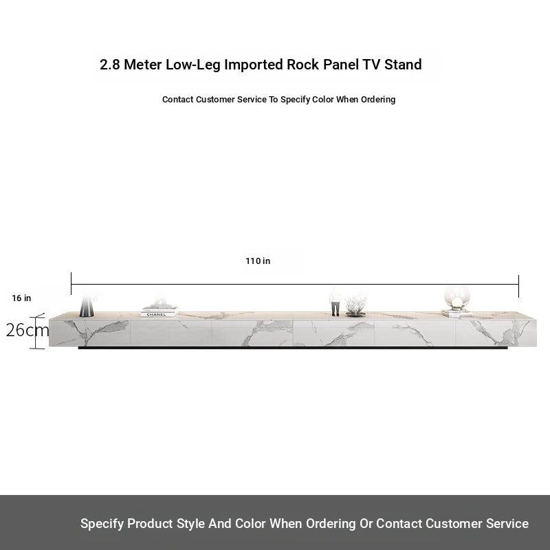 Stylish Modern TV Cabinet with Ceramic Sintered Stone Top, Pine Accents, and Durable Metal Frame - Perfect Home Entertainment Center flsd-5184