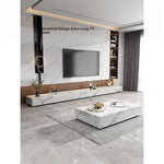 Modern Ceramic Sintered Stone Coffee Table with Pine and Metal Accents – Stylish Living Room Furniture flsd-5185