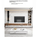 Modern Ceramic Sintered Stone Coffee Table with Pine and Metal Accents – Stylish Living Room Furniture flsd-5185