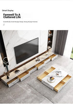 Modern Ceramic Sintered Stone Coffee Table with Pine and Metal Accents – Stylish Living Room Furniture flsd-5185