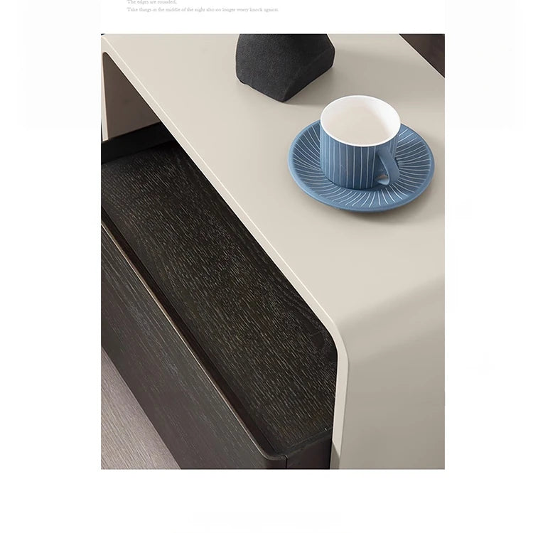 Modern Red Oak Bedside Cupboard with Minimalist Design – Stylish Nightstand for Bedroom Storage flsd-5188