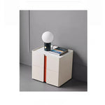 Modern Bedside Cupboard with Sleek Design – Density Board, Pine, Ceramic Sintered Stone & Metal Finish flsd-5189