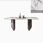 Elegant Ceramic Sintered Stone Dining Table with Stainless Steel Base - Modern Multi-Layer Design for Your Home flsd-5190