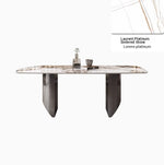 Elegant Ceramic Sintered Stone Dining Table with Stainless Steel Base - Modern Multi-Layer Design for Your Home flsd-5190