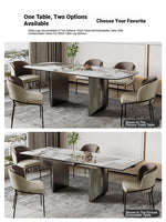 Elegant Ceramic Sintered Stone Dining Table with Stainless Steel Base - Modern Multi-Layer Design for Your Home flsd-5190