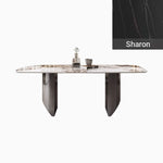 Elegant Ceramic Sintered Stone Dining Table with Stainless Steel Base - Modern Multi-Layer Design for Your Home flsd-5190
