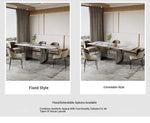 Elegant Ceramic Sintered Stone Dining Table with Stainless Steel Base - Modern Multi-Layer Design for Your Home flsd-5190