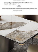 Elegant Ceramic Sintered Stone Dining Table with Stainless Steel Base - Modern Multi-Layer Design for Your Home flsd-5190