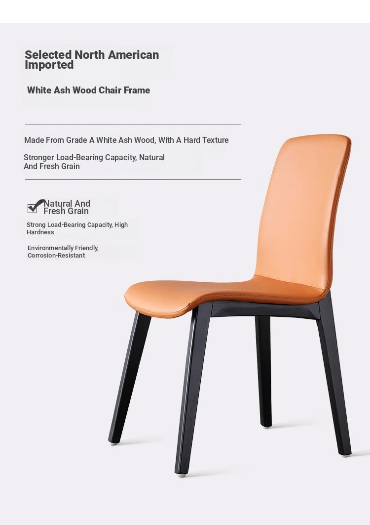Stylish Ash Wood Dining Chair with Synthetic Leather Seat – Modern Comfort and Elegance for Your Space flsd-5191