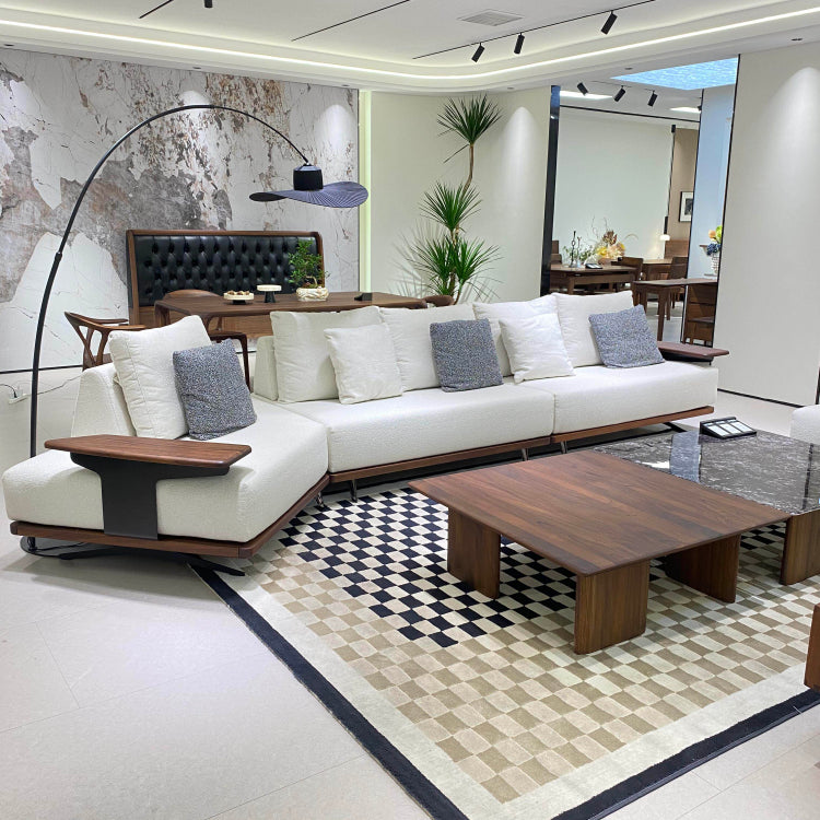 Solid Wood Sectional Sofa, Modern Chinese Style, Italian Minimalist Luxury fly-0422-78