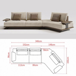 Solid Wood Sectional Sofa, Modern Chinese Style, Italian Minimalist Luxury fly-0422-78