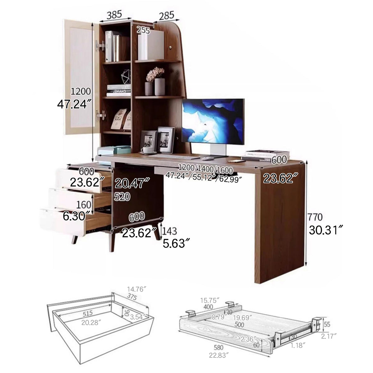 Premium Quality Brown Ash and Pine Wood Dining Table - Elegant Home Decor fmbs-001