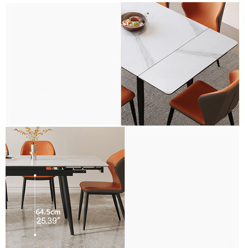 Sophisticated Glossy White Sintered Stone Table - Modern Elegance for Your Home fmbs-011