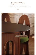 Sleek Ash Wood & Sintered Stone Dining Table – Modern Elegance for Your Home fme-3124