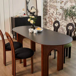 Elegant Ash Wood and Sintered Stone Oval Dining Table – Stylish Modern Decor for Your Home fme-3125