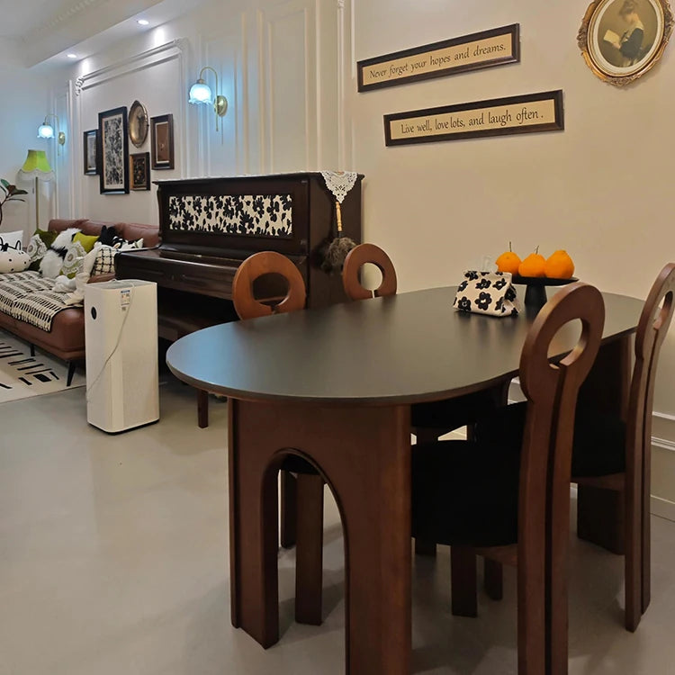 Elegant Ash Wood and Sintered Stone Oval Dining Table – Stylish Modern Decor for Your Home fme-3125